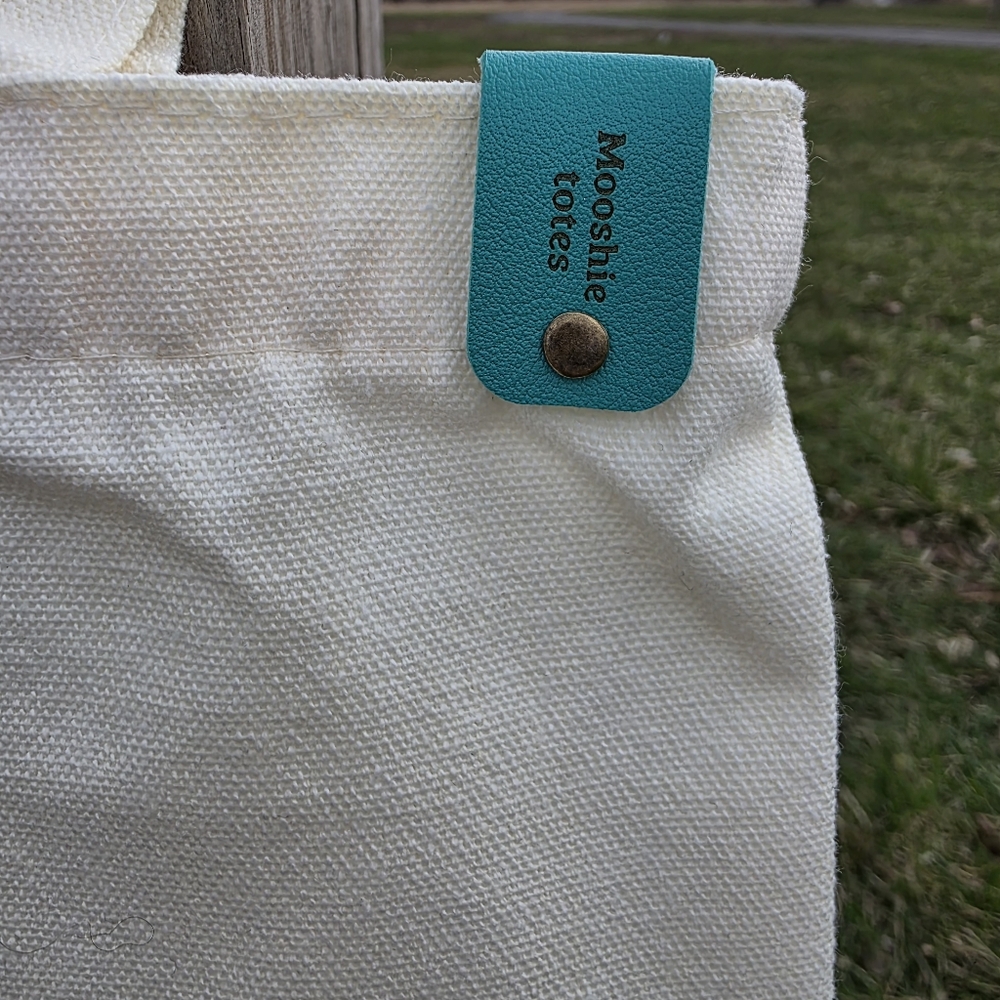 Mooshie Totes +keychain Mushroom Canvas Tote 13x15 NWT - Picture 3 of 4